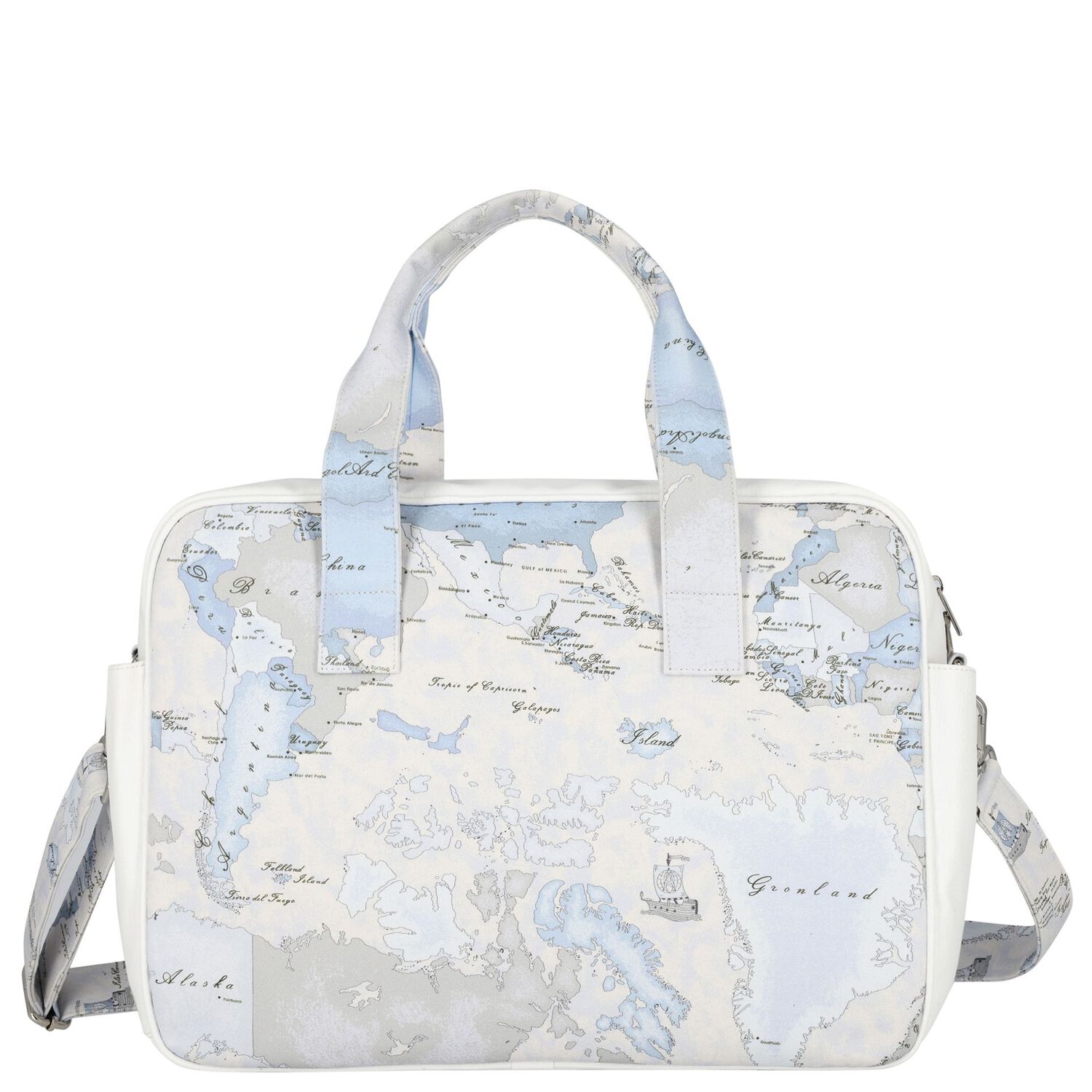 Blue & Grey Geo Map Baby Changing Bag, 1, hi-res image number null