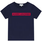 Girls Navy Blue Logo T-Shirt, 1, hi-res