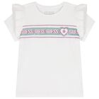 Girls White Logo T-Shirt, 1, hi-res