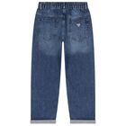 Boys Blue Denim Logo Jeans, 1, hi-res