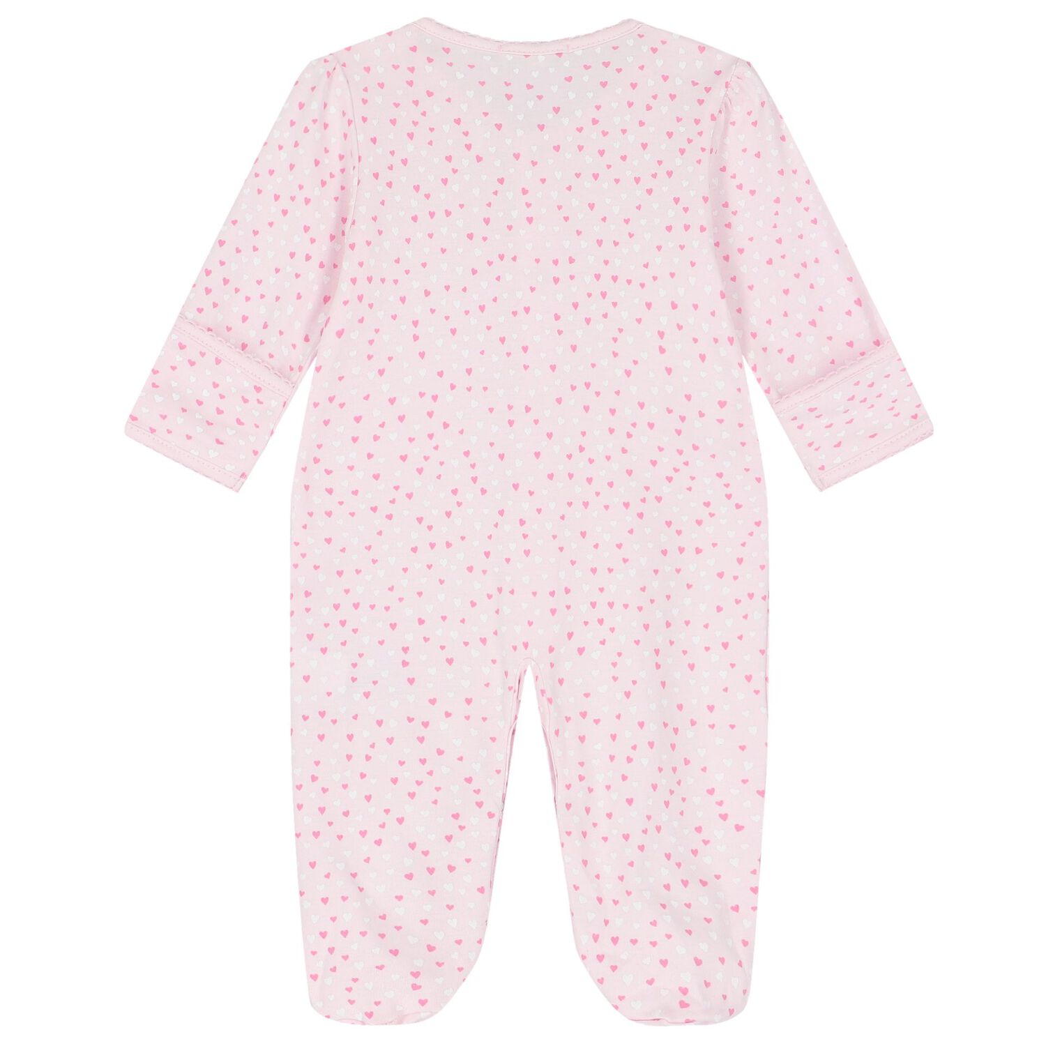Baby Girls Pink Hearts Babygrow, 1, hi-res image number null