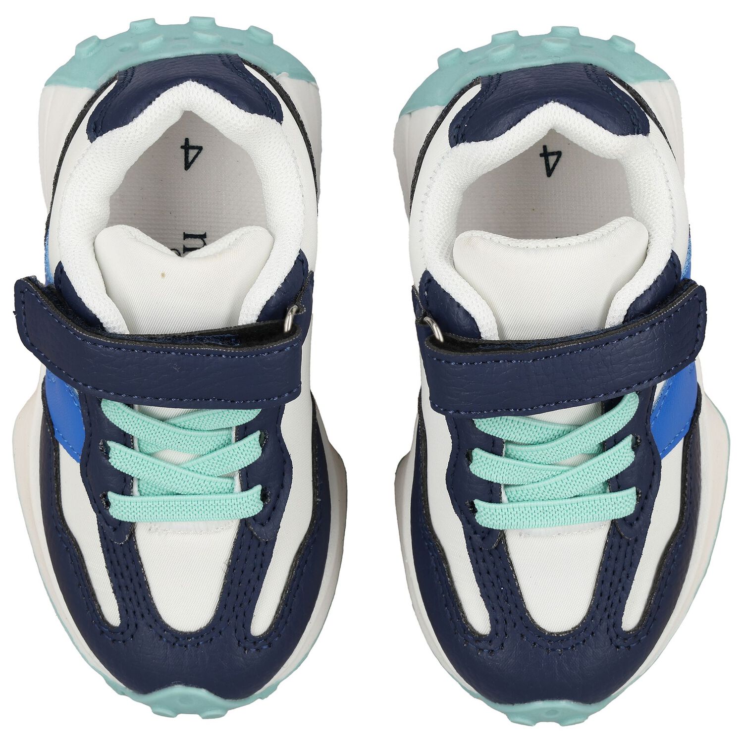 Boys White & Navy Blue Logo Trainers, 2, hi-res image number null