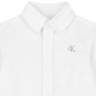 Younger Boys White Logo Shirt, 1, hi-res