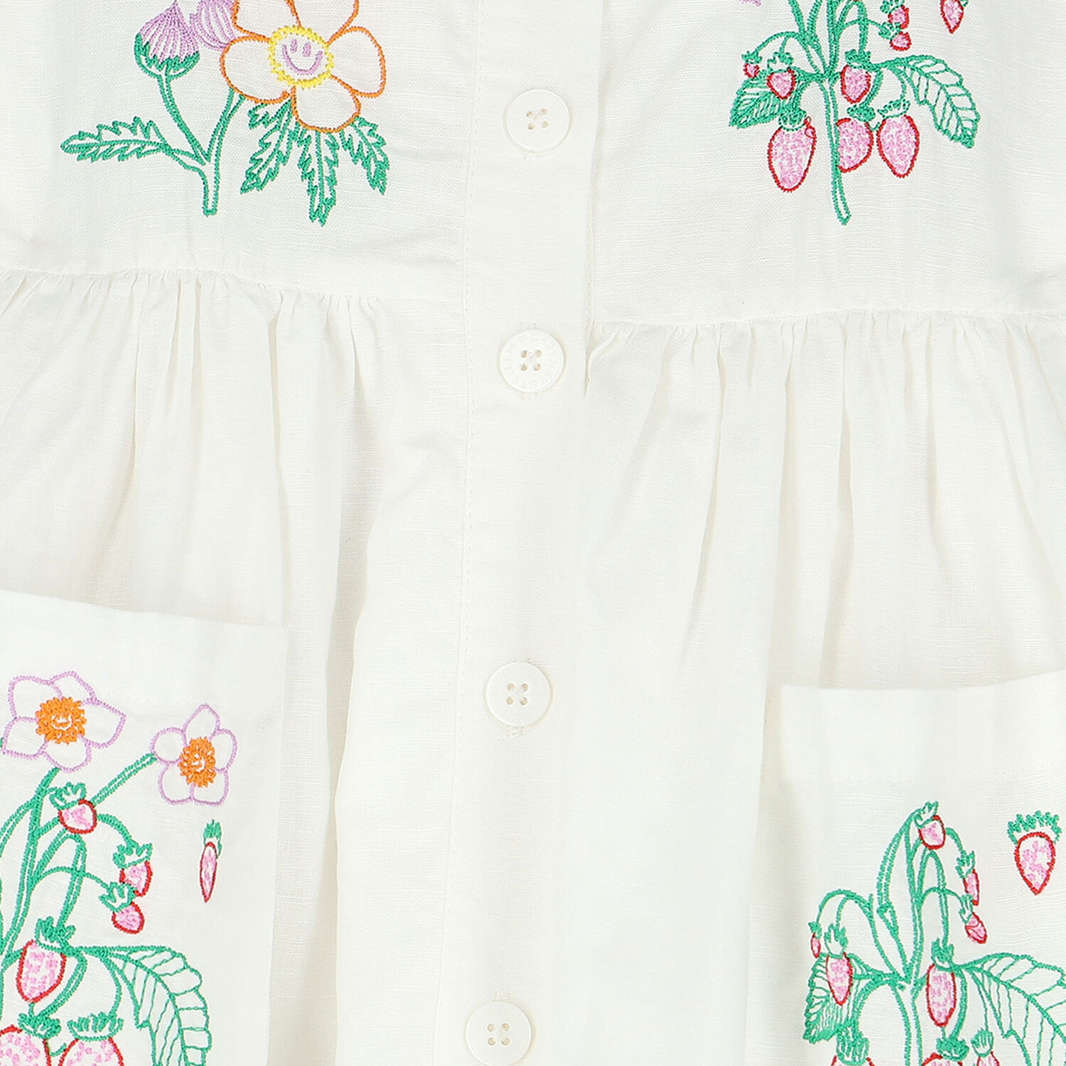 Girls White Cotton Dress, 1, hi-res image number null
