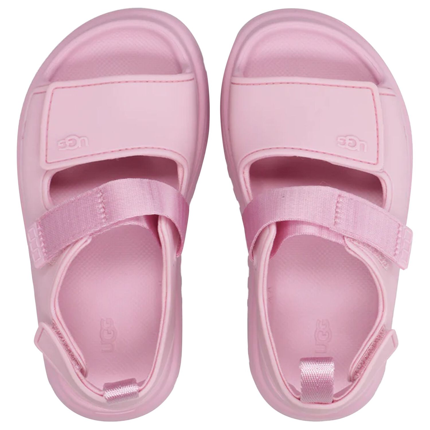 Girls Pink Chunky Logo Sandals , 2, hi-res