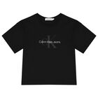Girls Black Logo T-Shirt, 1, hi-res