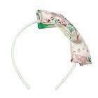 Girls Pink Satin Floral Headband, 1, hi-res
