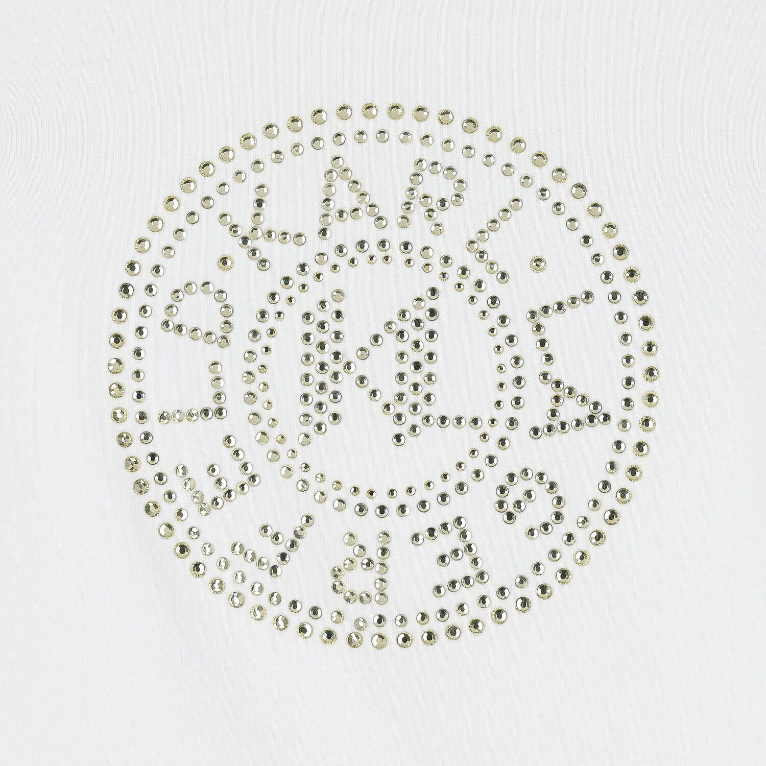 Girls White & Gold Rhinestone Logo T-Shirt, 1, hi-res image number null