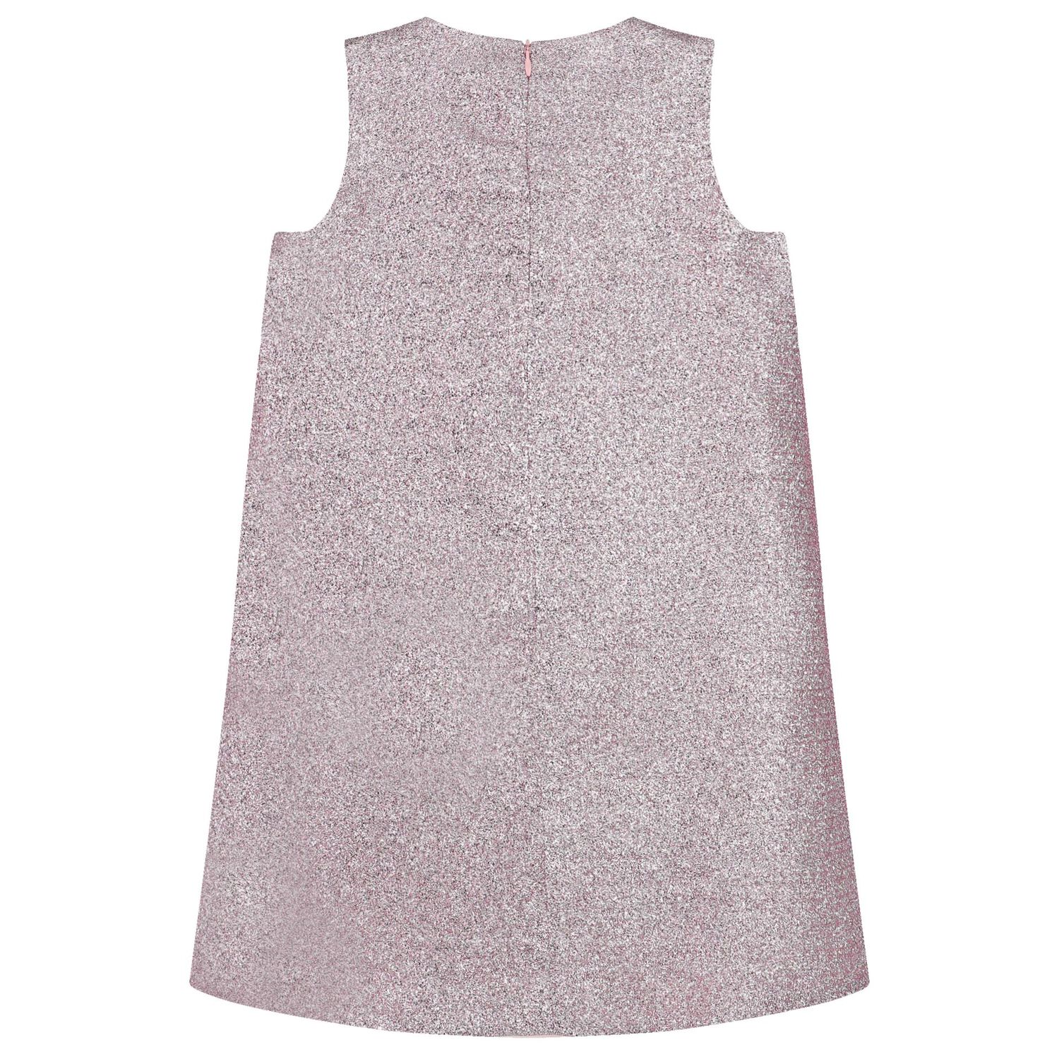 Girls Pink Glitter Bow Dress, 1, hi-res