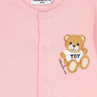 Pink Teddy Logo Babygrow, 3, hi-res