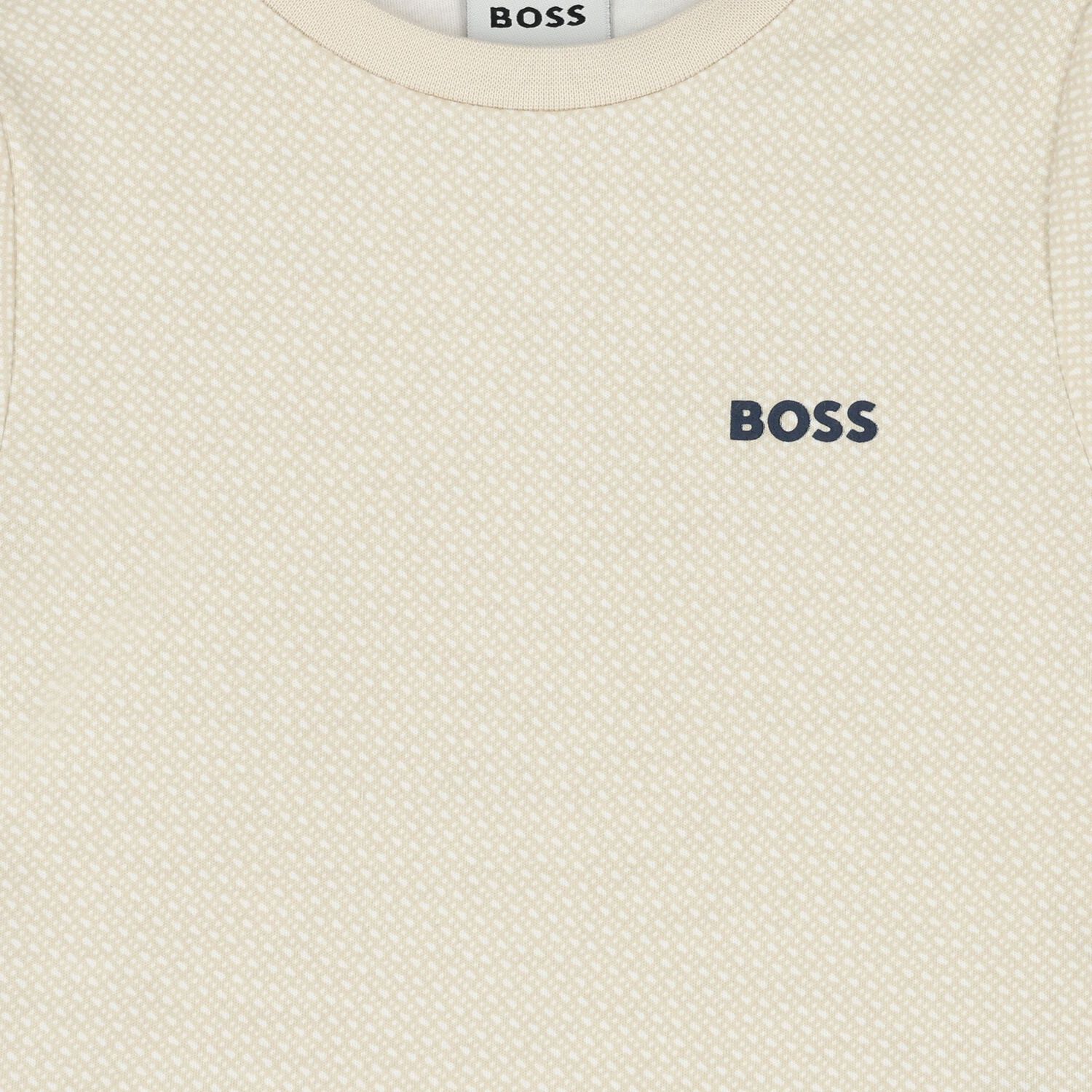 Younger Boys Beige Logo T-Shirt, 1, hi-res