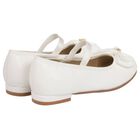 Girls White Bow Leather Shoes, 2, hi-res