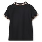 Younger Boys Black Logo Polo Shirt, 1, hi-res