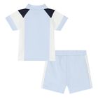 Baby Boys Blue Logo Shorts Set, 1, hi-res