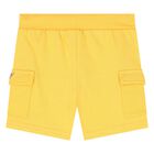 Younger Boys White & Yellow Logo Shorts Set, 1, hi-res