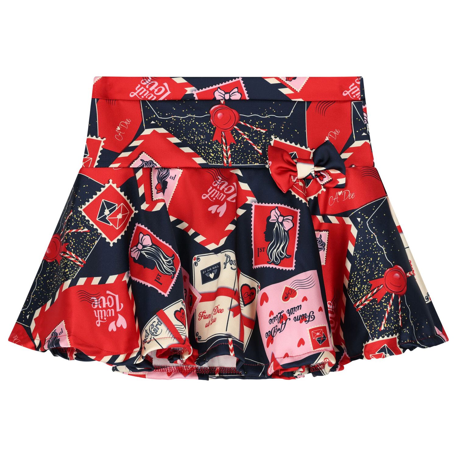 Girls Red Logo Envelope Skirt Set, 1, hi-res image number null