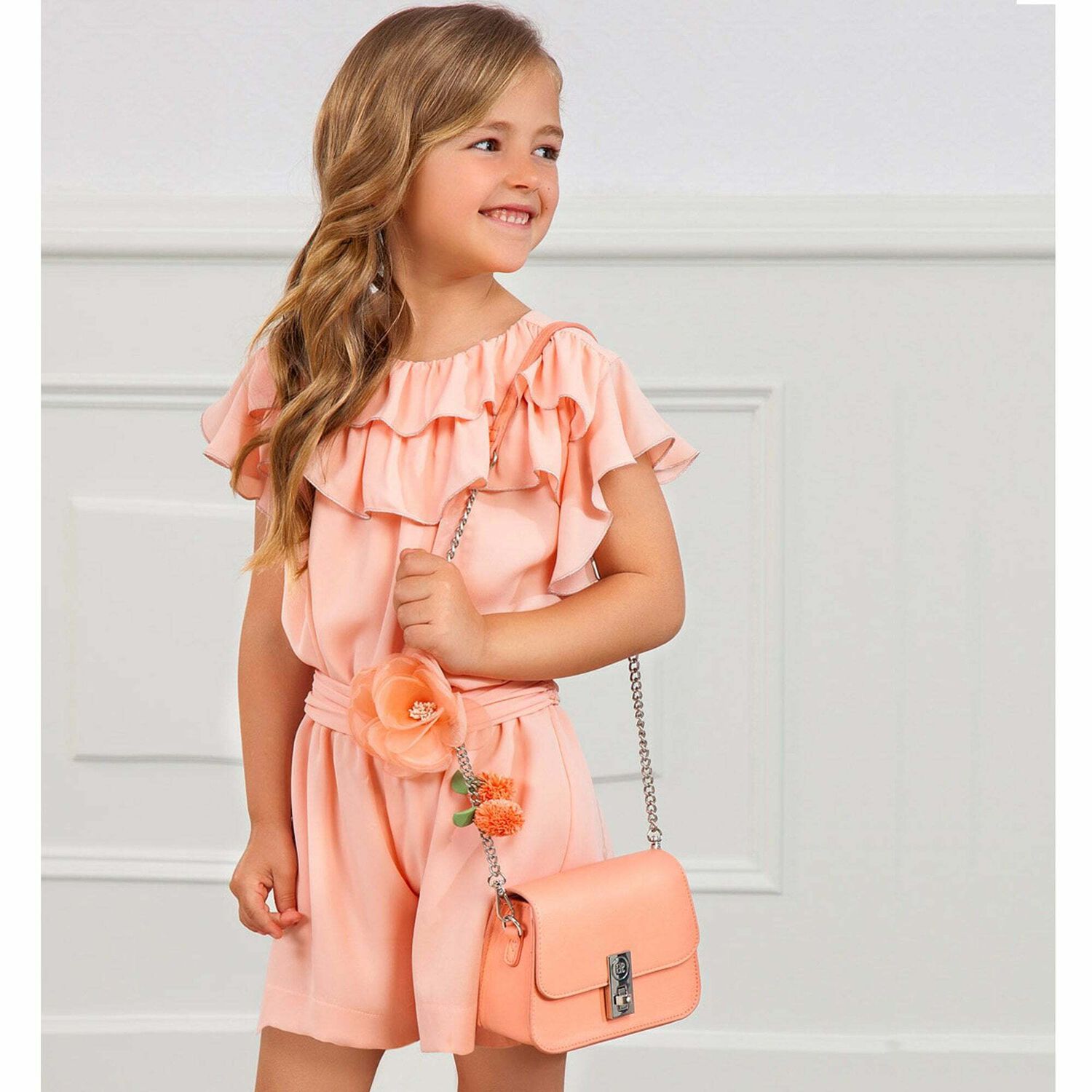 Girls Pink Playsuit, 2, hi-res