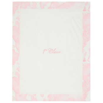 Pink & Ivory Geo Map Logo Baby Blanket