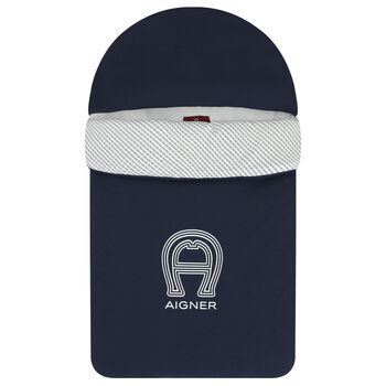 Baby Boys Navy Blue & White Logo Nest