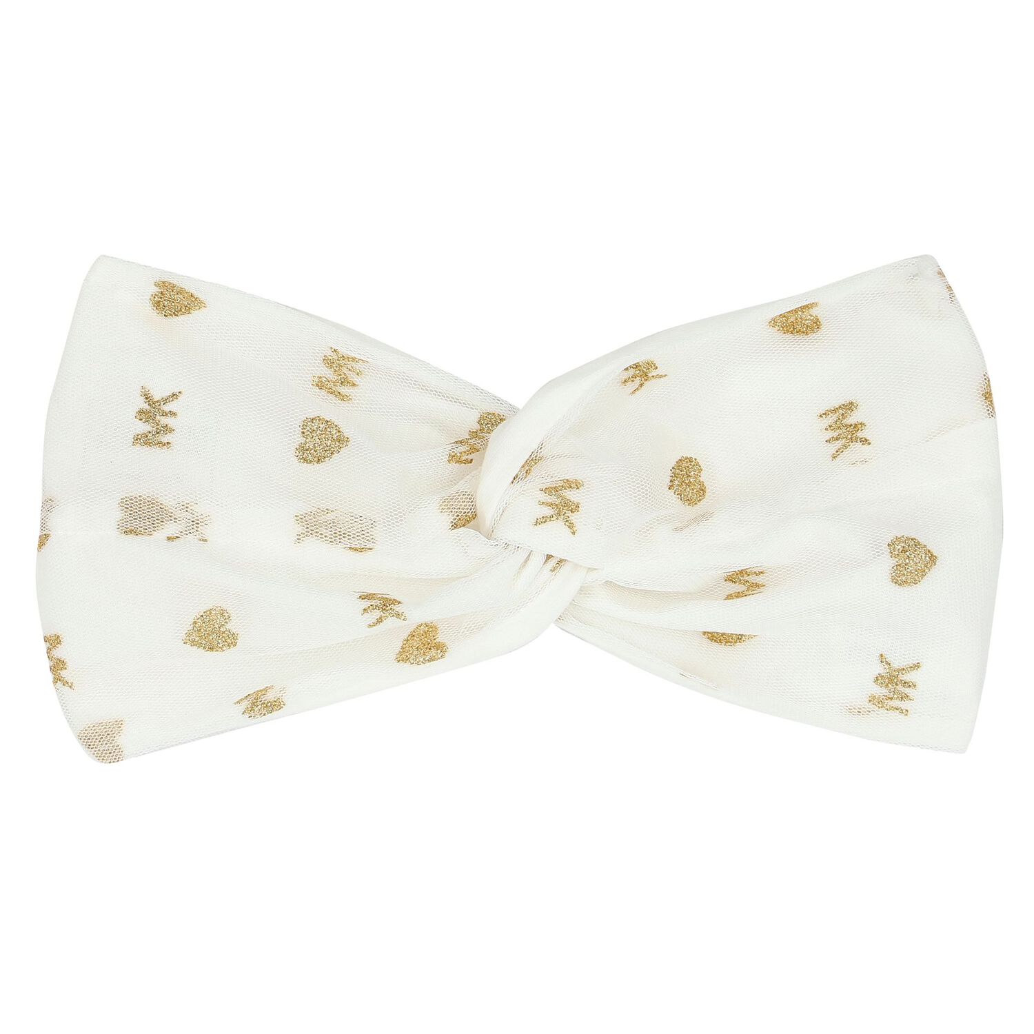 Younger Girls Ivory & Gold Tulle Dress Set, 1, hi-res