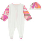 Baby Girls Ivory & Pink Marmo Babygrow Set, 1, hi-res