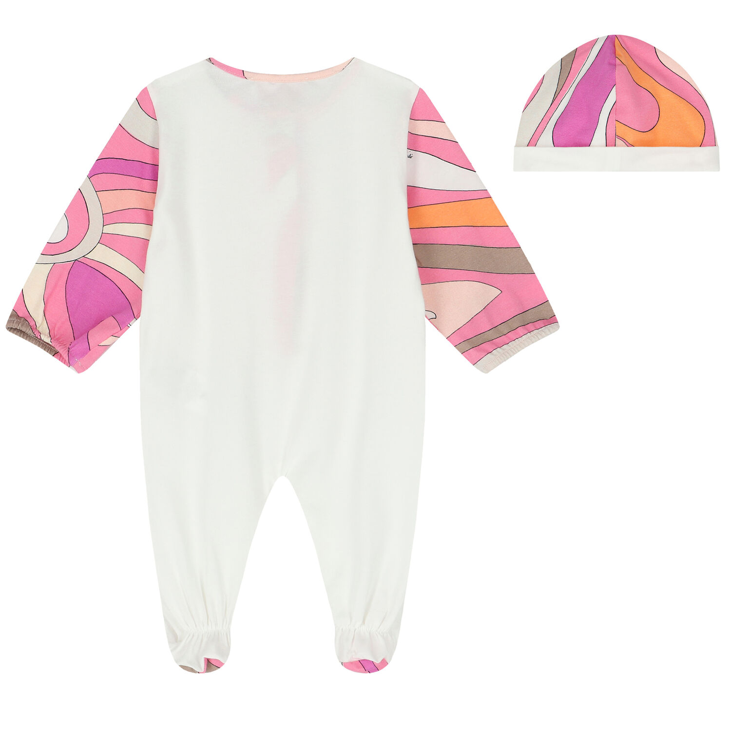 Baby Girls Ivory & Pink Marmo Babygrow Set, 1, hi-res