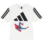 Boys White Marvel Logo T-Shirt, 1, hi-res
