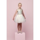 Girls Ivory & Gold Pearl Dress, 1, hi-res