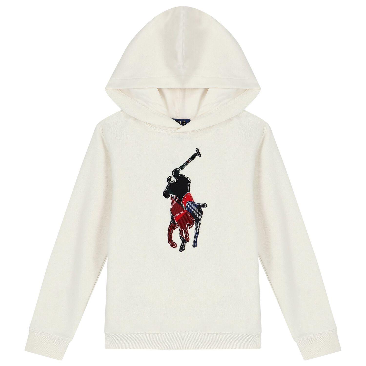 Boys Ivory Logo Hooded Top, 2, hi-res
