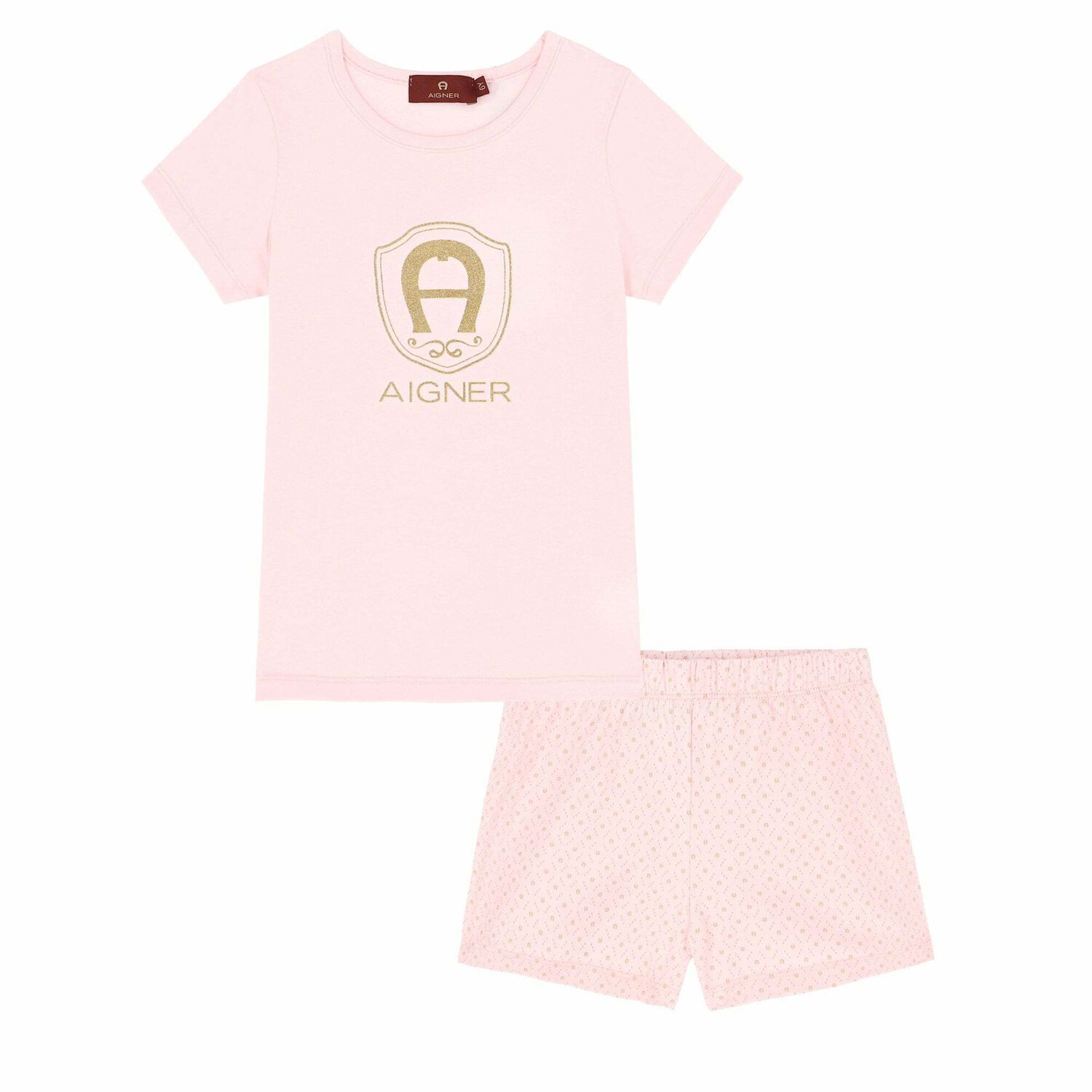 Girls Pink Logo Pyjamas, 1, hi-res