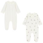 Baby Boys Ivory Babygrows ( 2-Pack ), 1, hi-res