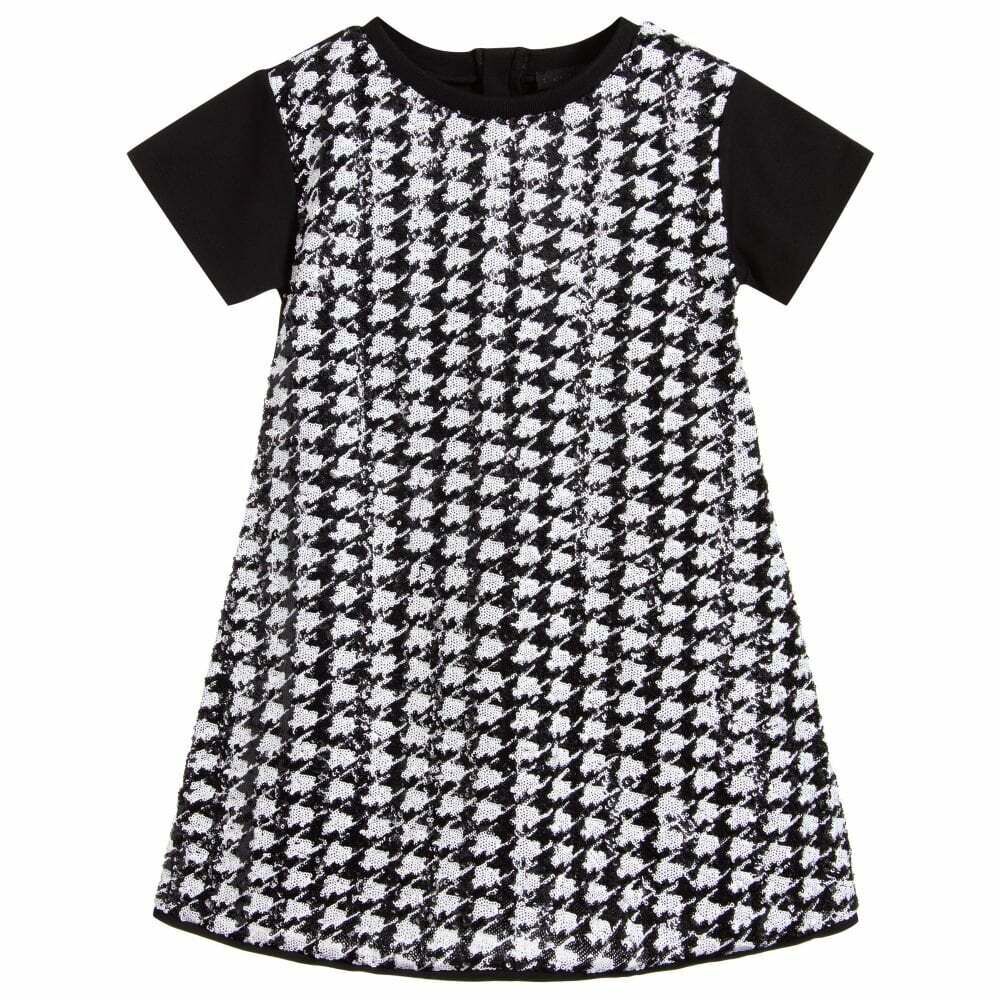 Black and white sequin dress discount