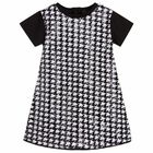 Girls Black & White Sequin Dress, 1, hi-res