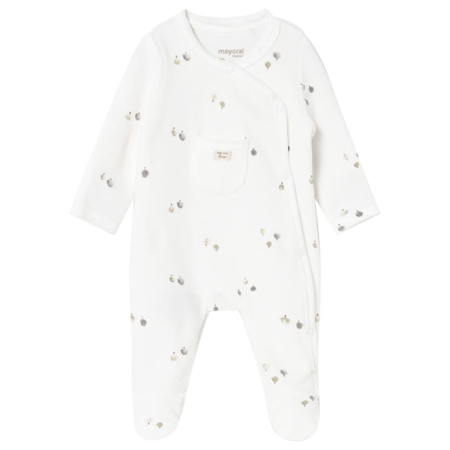 White Velour Babygrow, 1, hi-res
