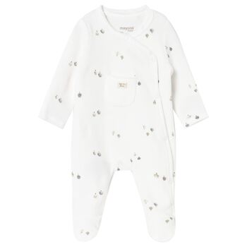 White Velour Babygrow