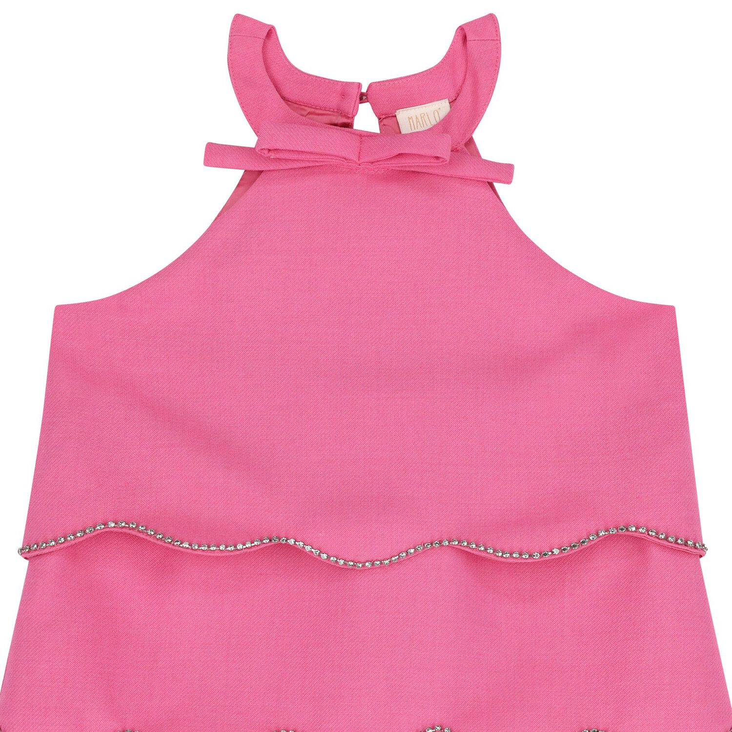 Pink Logo Diamante Dress , 1, hi-res