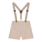 Baby Boys White & Beige Shorts Set, 2, hi-res