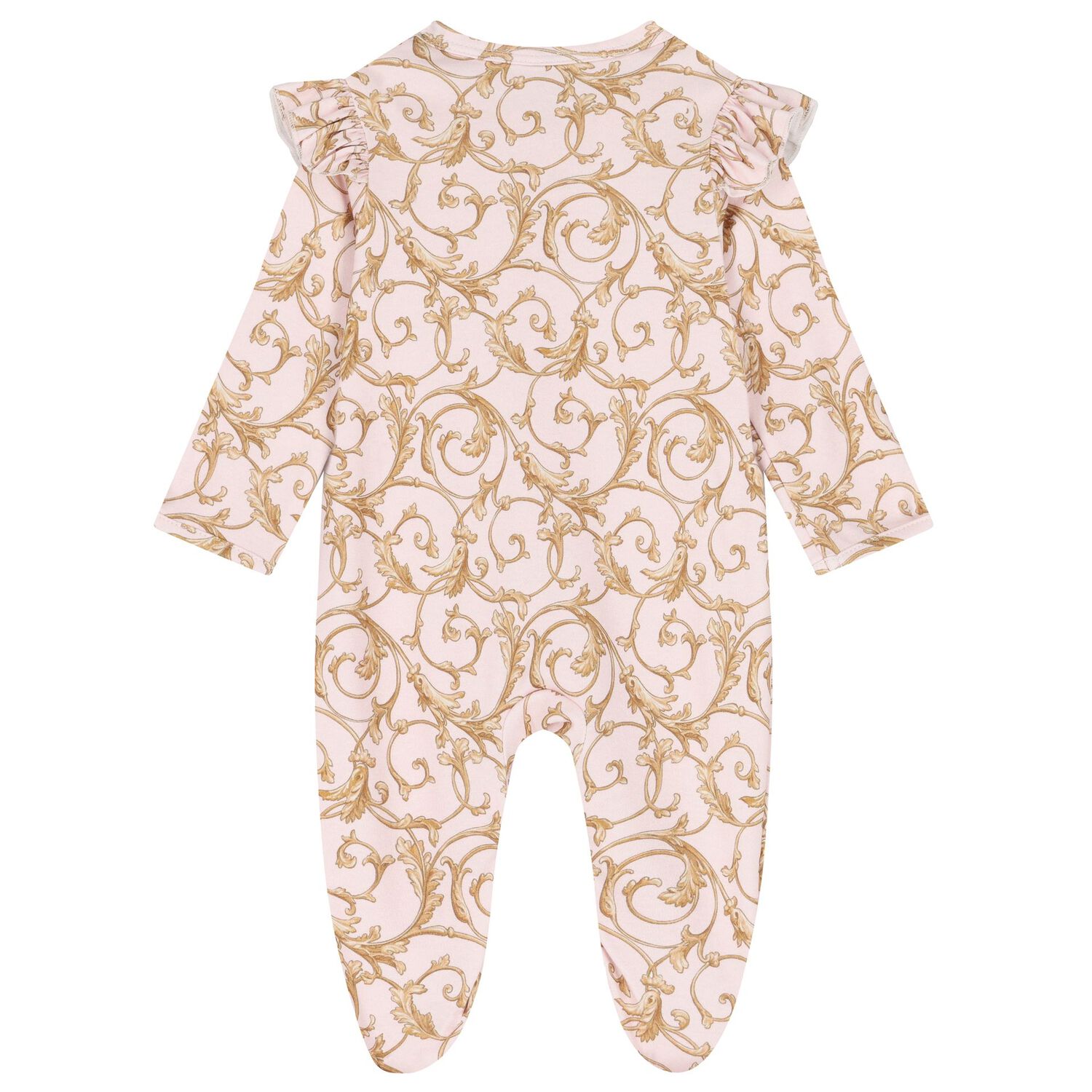 Baby Girls Pink & Gold Babygrow, 1, hi-res