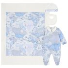 Baby Boys Ivory & Blue Geo Map Babygrow Gift Set, 1, hi-res