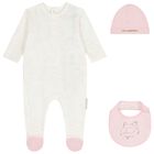Baby Girls Pink & White Choupette Babygrow Gift Set, 1, hi-res