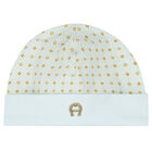 Blue, Ivory & Gold Logo Baby Hat, 2, hi-res