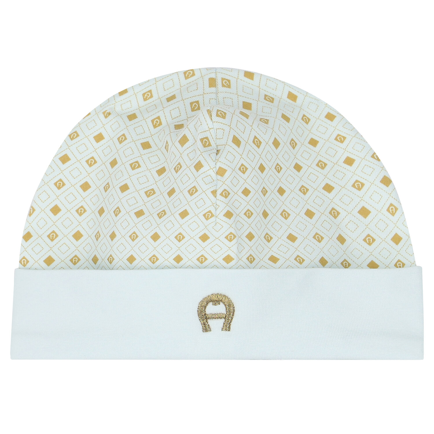 Blue, Ivory & Gold Logo Baby Hat, 2, hi-res