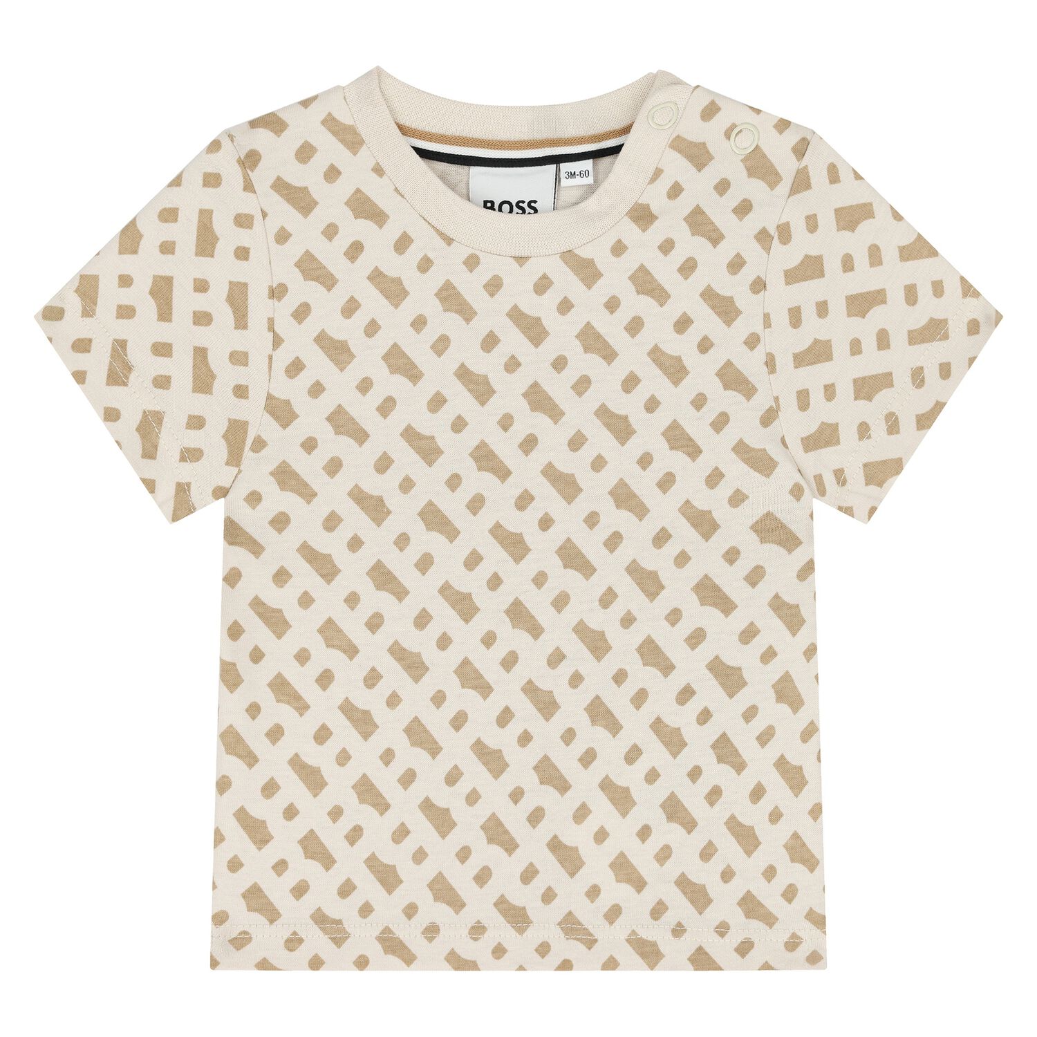 Younger Boys Beige Logo T-Shirt, 1, hi-res image number null