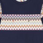 Younger Boys Navy Blue Zigzag Sweatshirt, 1, hi-res