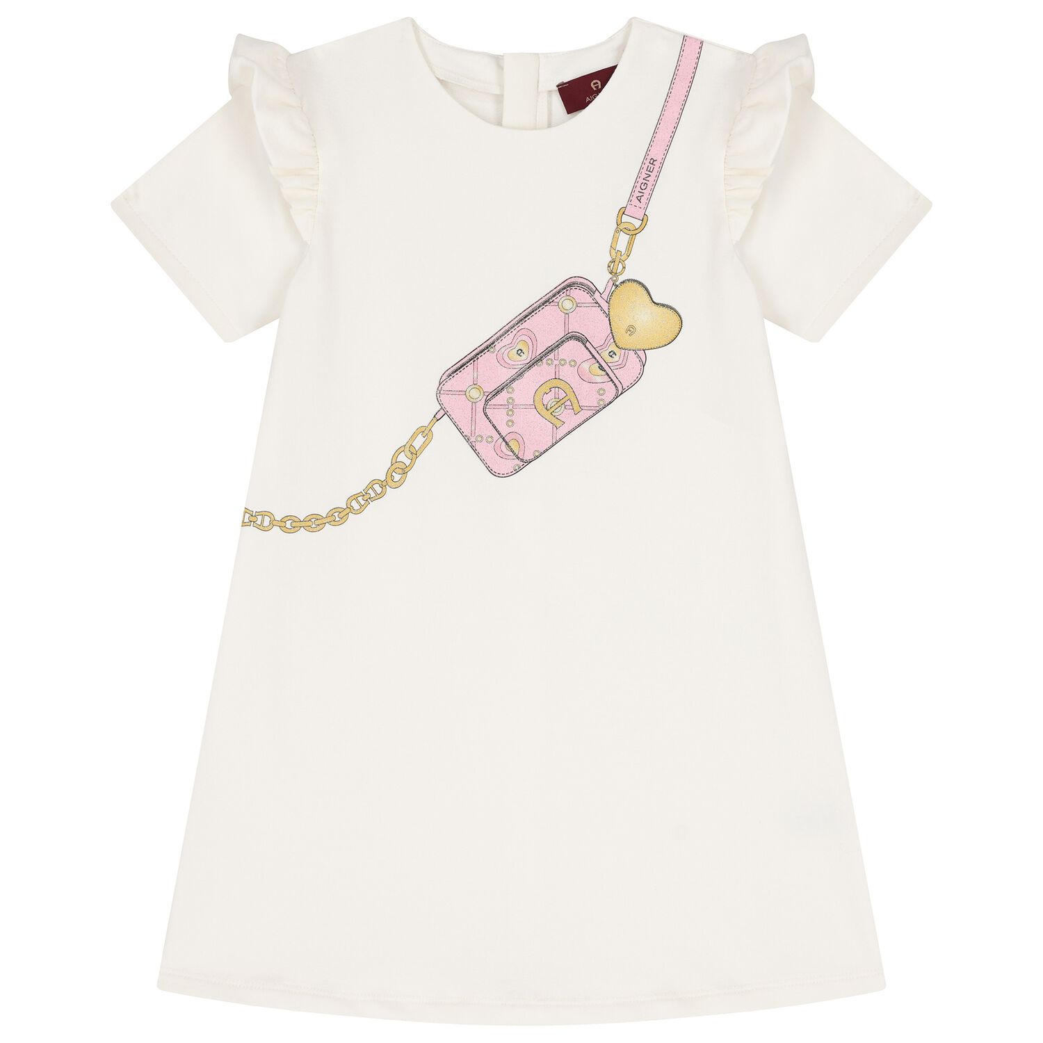 Girls Ivory Logo Bag Dress, 1, hi-res image number null