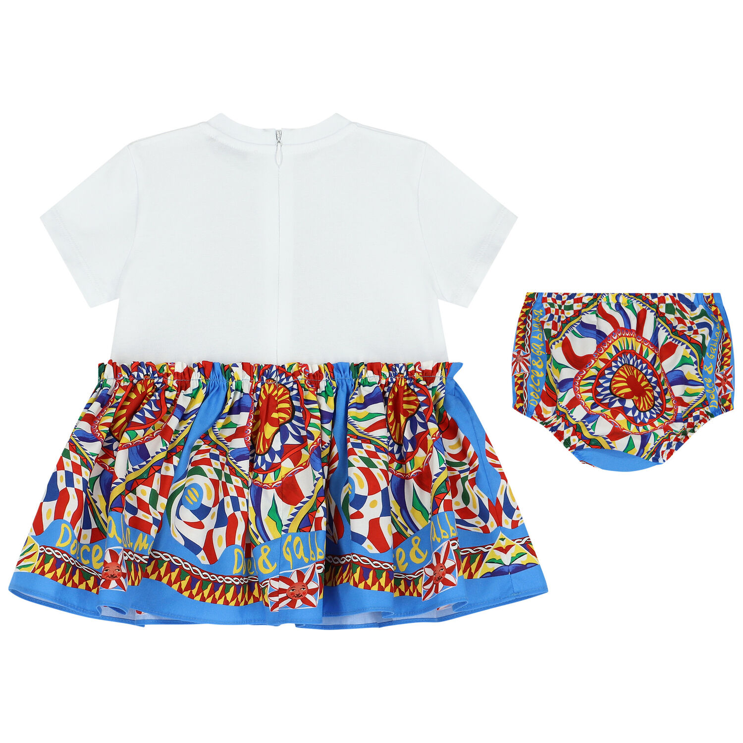 Younger Girls White Carretto Dress Set, 1, hi-res image number null