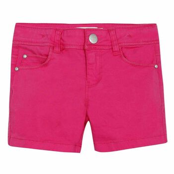 Girls Fuchsia Pink Cotton Shorts