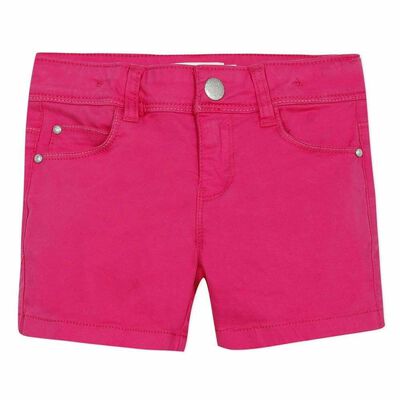 Girls Fuchsia Pink Cotton Shorts
