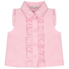 Girls Pink Ruffled Skirt Set, 2, hi-res