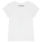 Girls White Choupette Logo T-Shirt, 1, hi-res